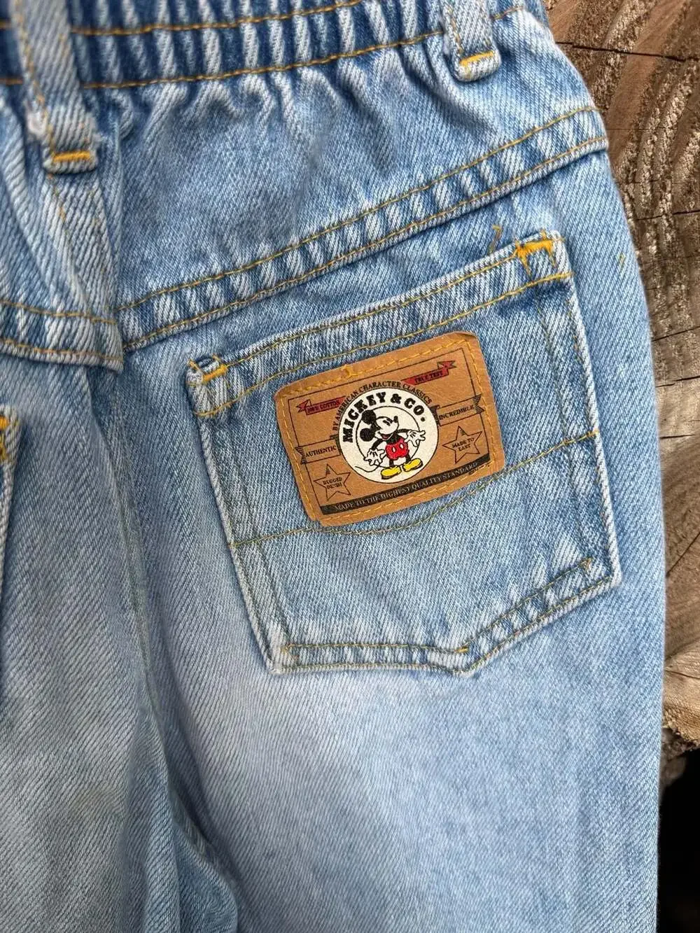 Vintage Mickey & Co. Disney Light Wash Denim Embroidered Mickey Mouse Patch